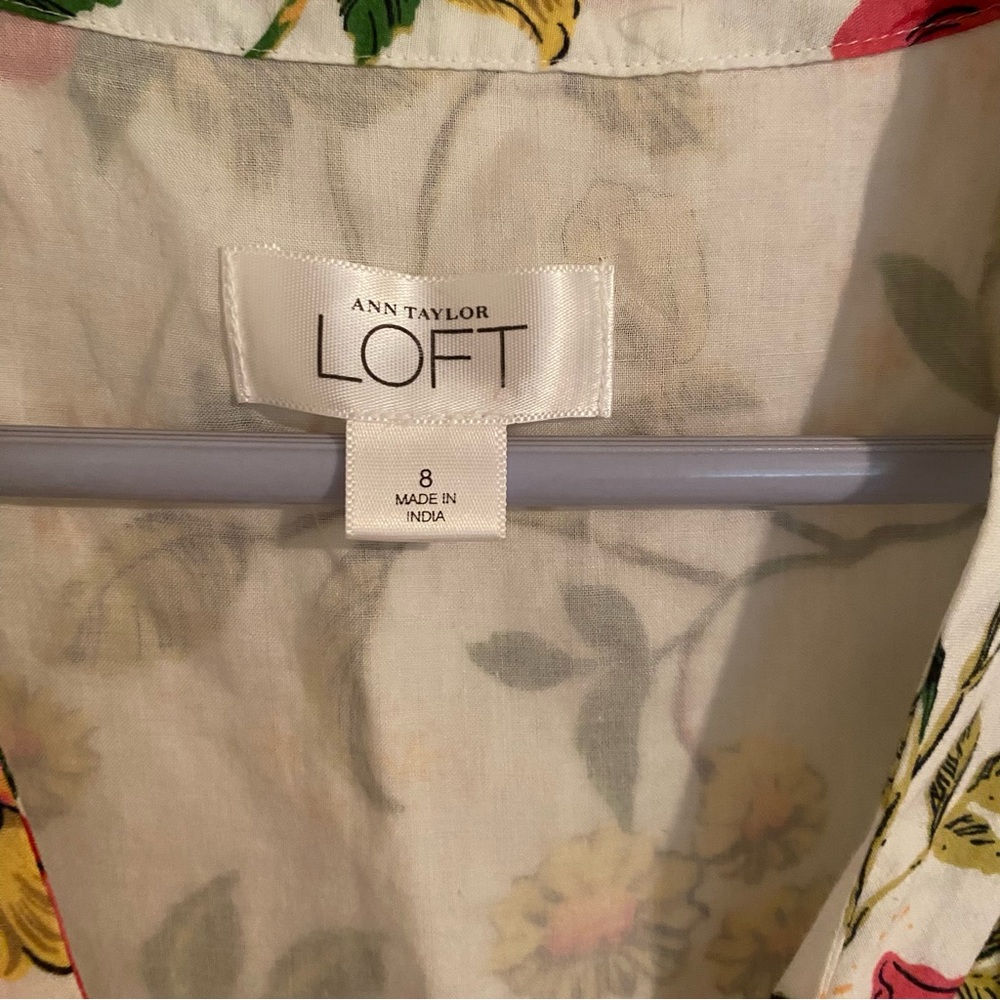 Ann Taylor Floral Blouse - Red, Yellow, Green - Picture 2 of 4